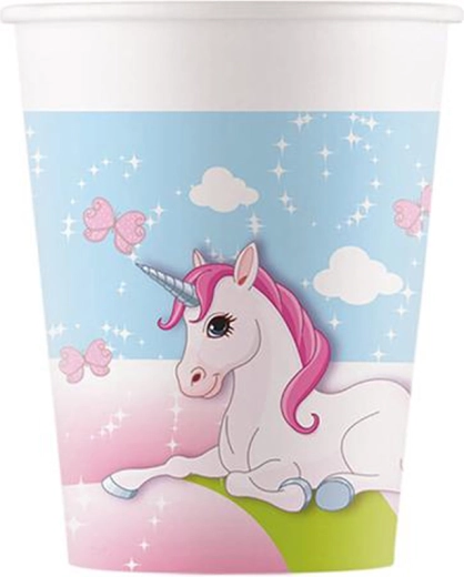 Unicorn Paper Cups 200 ml, 8 pcs