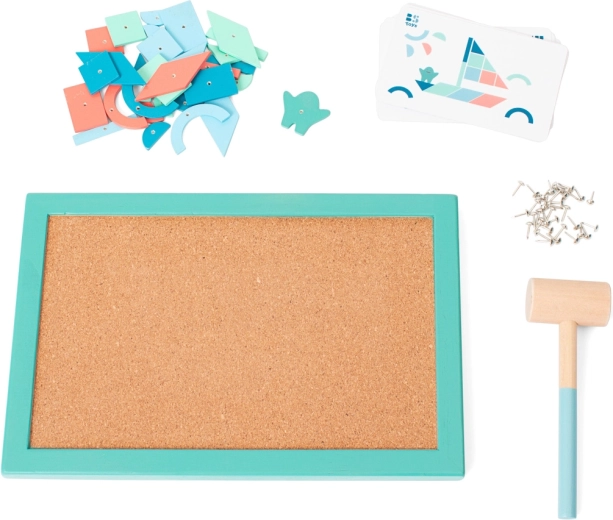 Hammering board with hammer and nails for kids