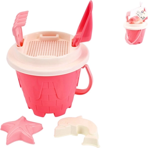 Pink sand set with bucket 18 × 26 cm