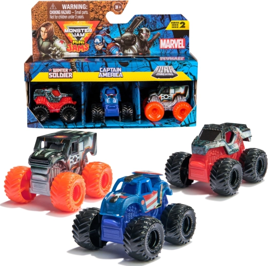 Monster Jam Mini Jams Marvel 3 auto komplekt mõõtkavas 1:87 – 3 tk