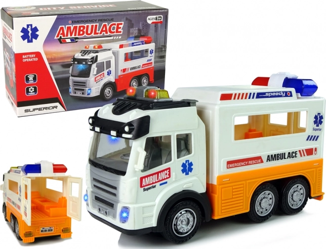Battery Operated Ambulance Car with Light and Sound Effects