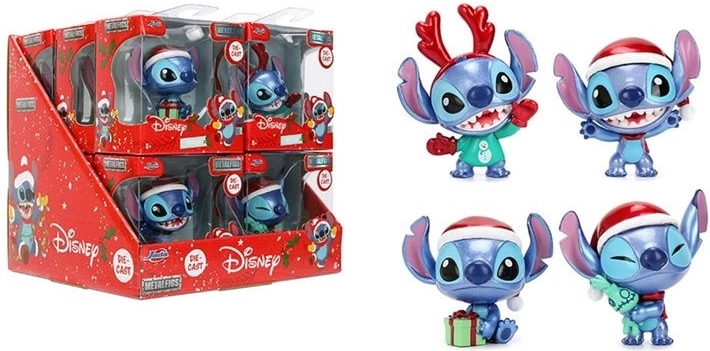 Metallist figuur STITCH 6,5 cm jõulumütsiga – Jada Toys kollektsionääride väljaanne