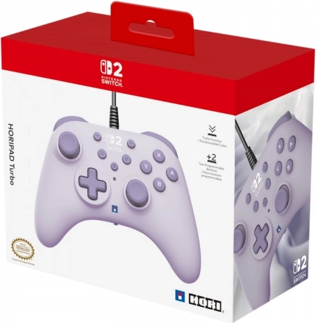 Juhtmega HORIPAD Turbo kontroller Nintendo Switchile Lavenderi värvitoonis