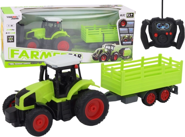 RC Tractor with Trailer 1:16 Green