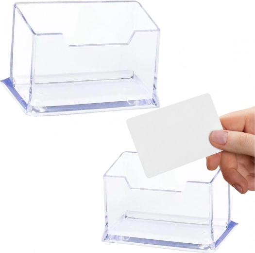 Transparent Plastic Business Card Holder 11cm