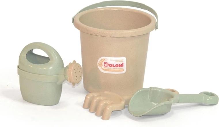 Doloni ECO Line sand set with watering can, green-beige