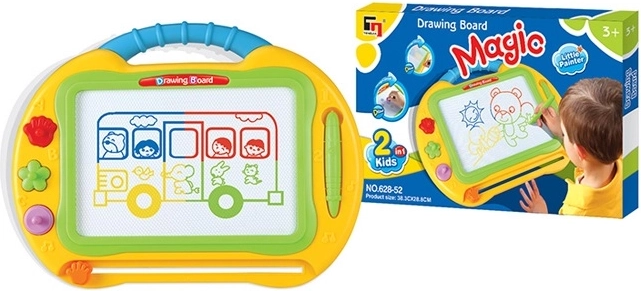 2-in-1 Drawing Board in a Case – Yellow