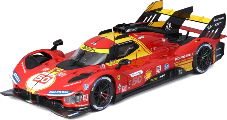 Metallist mudel Bburago 1:24 Ferrari 499P – 24h Le Mans 2024 võitja