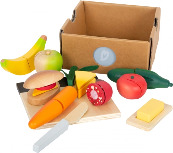 Small Foot Fresh Cutting Food Set – wooden play food for slicing