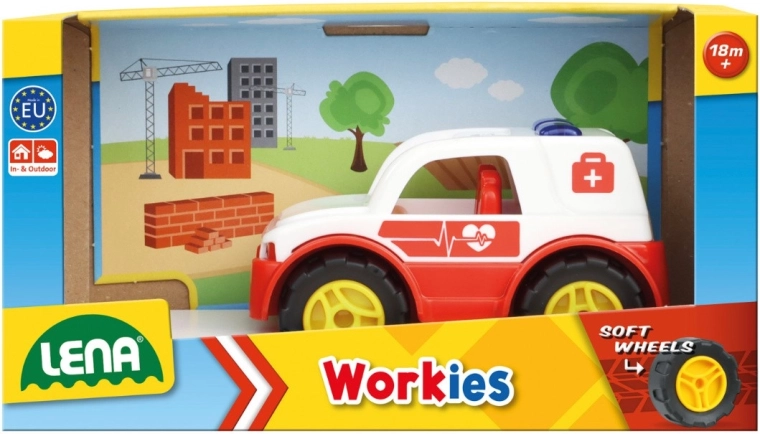 LENA Workies kiirabiauto 12 cm karbis