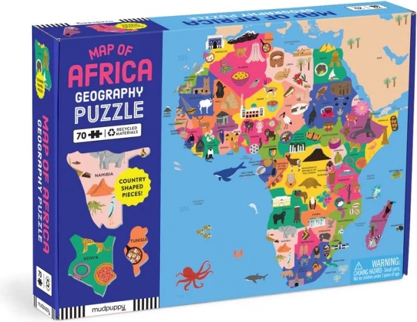 Mudpuppy geograafiline pusle Aafrika kaart 70 tükki