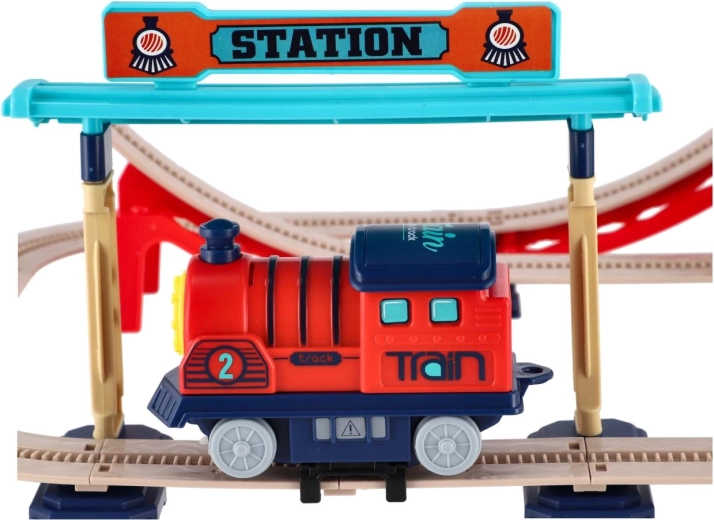 Battery-powered train in motion