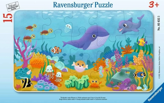 Puzzle Sea Animals Under the Sea Surface 15 Pieces