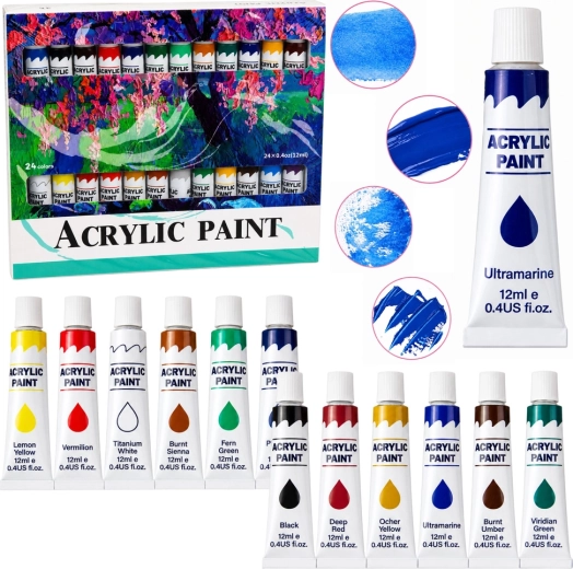 Akrüülvärvide komplekt 24 värvi 12 ml