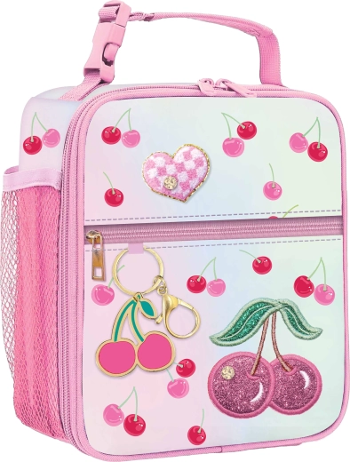 Children's insulated lunch bag with keychain – cherries - 1 piece