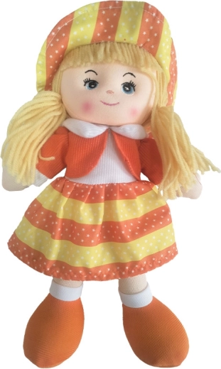 Rag Doll 60 cm in Orange Dress