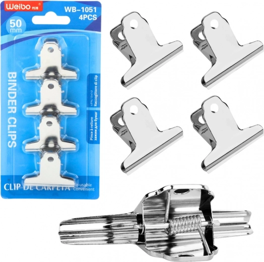 Metallist kontoriklipside komplekt 50 mm – 4 tk