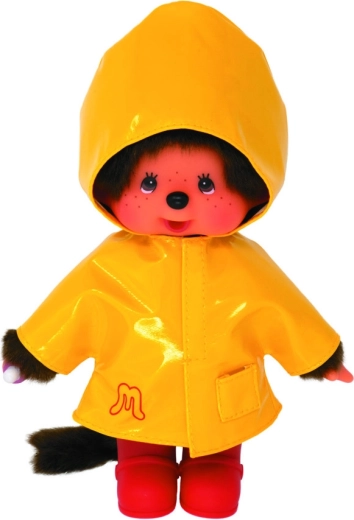 Monchhichi poiss kollases vihmamantlis 20 cm