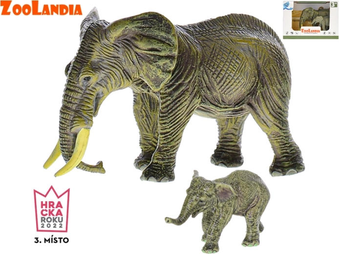 Zoolandia Elephant with Calf – realistic plastic figurine for kids