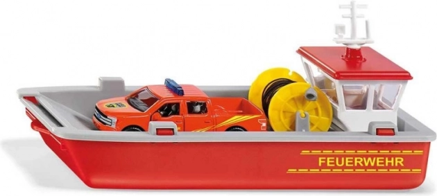 SIKU Super - Boat Transporting a Fire Truck