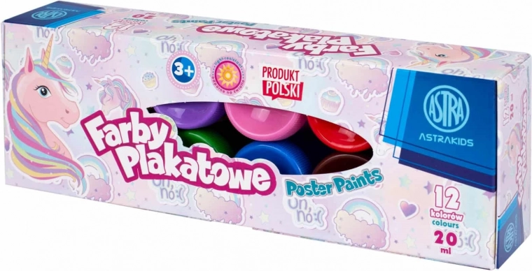 ASTRA pasteltoonides temperavärvid 12×20 ml – ükssarvik