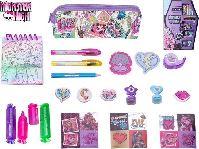 Monster High kirjutusvahendite pinal kleepsudega