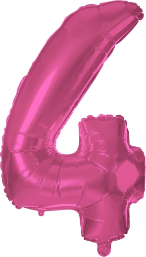 Foil Balloon Number 4 Pink 30 cm TORO