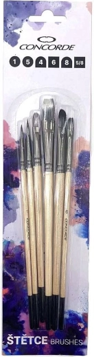 Nailonpintslite komplekt CONCORDE, 6 tk