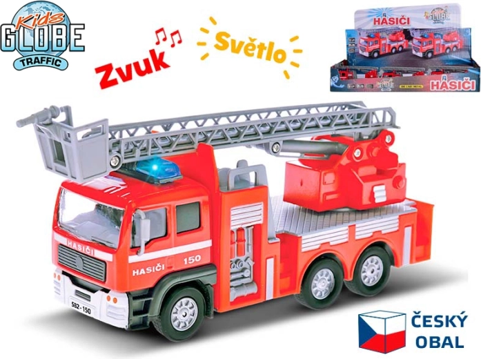 Fire Truck with Light and Sound 14 cm – Kids Globe Traffic