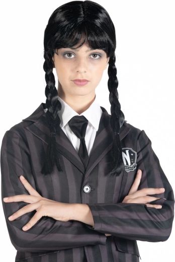 Wednesday wig with black braids