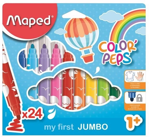 Viltpliiatsid MAPED Color'Peps Early Age Jumbo, 24 tk