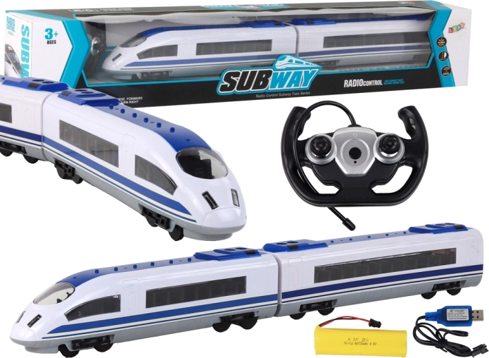 Võidusõidu RC-rong valgustusega 65 cm – valge