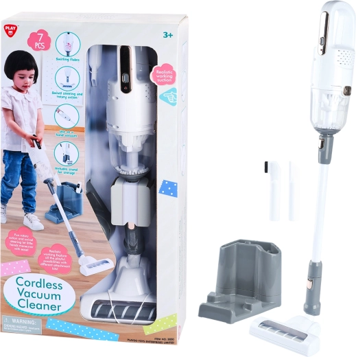PlayGo cordless kids' vacuum cleaner white – 7-piece set