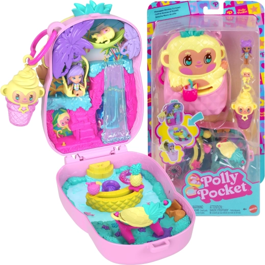 Polly Pocket Pineapple Monkey – compact playset with figures and accessories