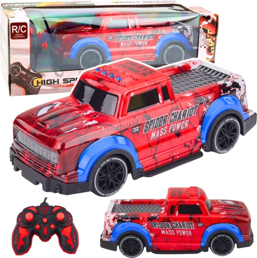 RC off-road car Spider with LED effects, red