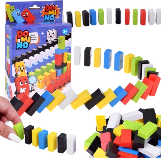 Domino lastele – värvilised klotsid 100 tükki