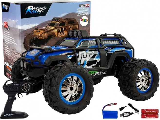 Võidusõidu RC-auto 1:18 sinine maastikuauto 35 km/h