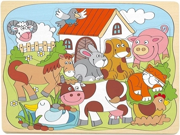 Woodylandi puidust pusle rõõmsate koduloomadega