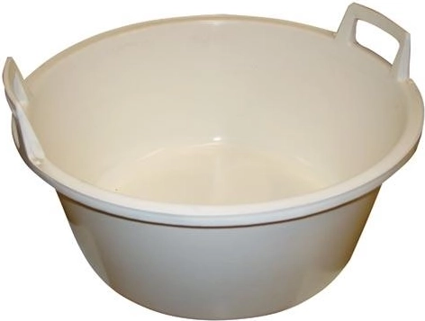 Plastic tub with handles 49 cm, white, 25 l
