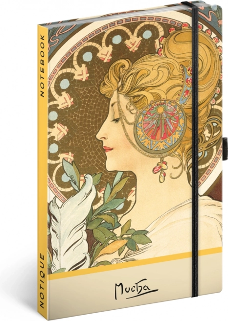 Märkmik Alfons Mucha – Sulg, punktidega, 13 × 21 cm