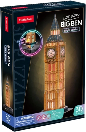 LED-iga 3D-pusle ööversioon: Big Ben