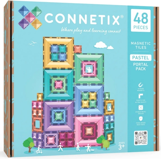 Connetix Pastel Portal Pack – creative magnetic building set, 48 pieces