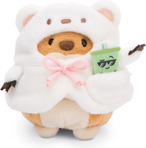 Nici MyMochi dog Hiro 8 cm in a polar bear costume with bubble tea, gift set