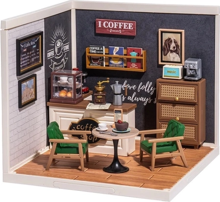 Robotime Mini Café – DIY Miniature with LED Lighting