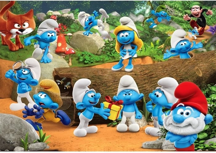 Pusle CLEMENTONI Smurfid: Lõbus kamp 104 tükki