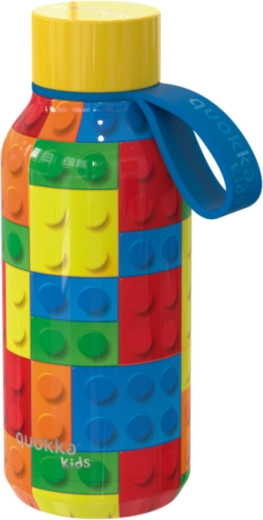 Roostevabast terasest termopudel Quokka Kids solid color bricks rihmaga, 330 ml