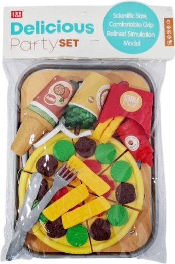 Kitchen set with pizza and food for children