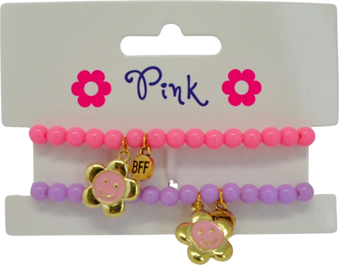 Children’s bracelets with a metal sunflower – set of 2