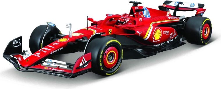 Model kit bburago 1:24 ferrari f1 sf24 2024 charles leclerc with stand