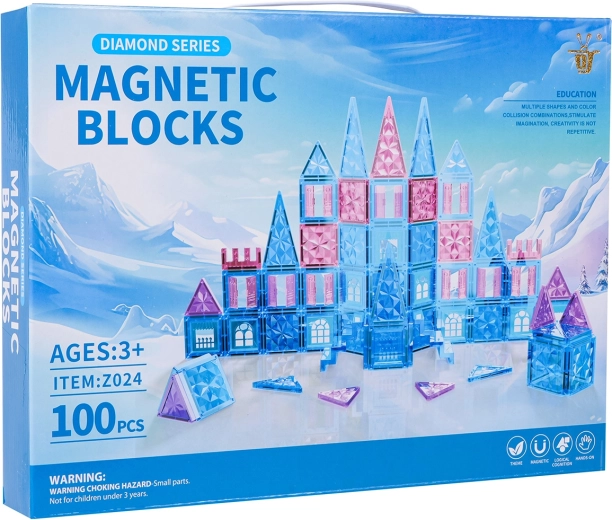 Magnetic Building Set ICE SNOW, 100 pieces